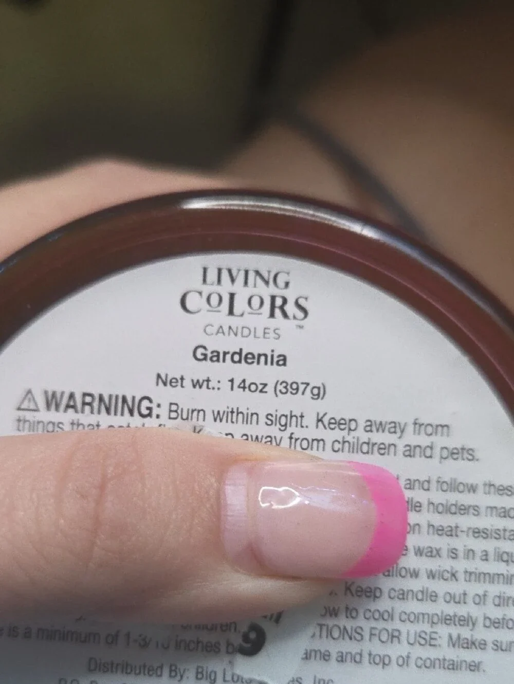 Living Colors Gardenia Candle with Rose Gold Lid -